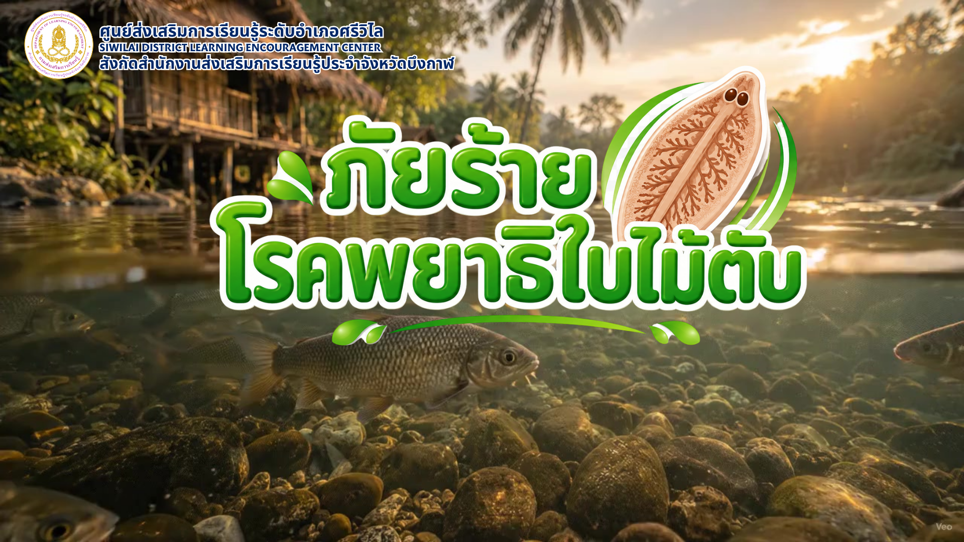 ห้องสมุดประชาชนอำเภอศรีวิไล เผยแพร่เกร็ดความรู้วันเสาร์ “รู้ทันโรคพยาธิใบไม้ตับ สาเหตุ อาการ และวิธีป้องกัน”